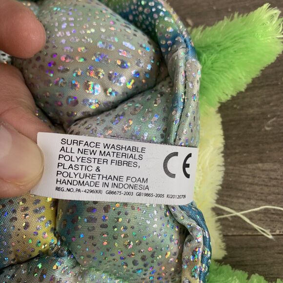 Aurora The Turtle Hand Puppet Green Plush Stuffed Animal Full Body 10" Blue Eyes - Picture 9 of 16